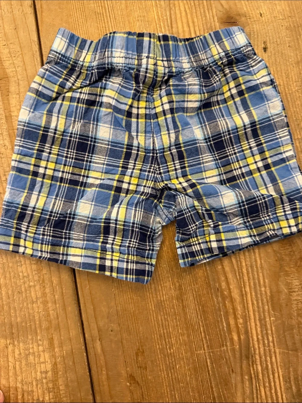 Carter's Plaid Pull-On Shorts - Blue & Red